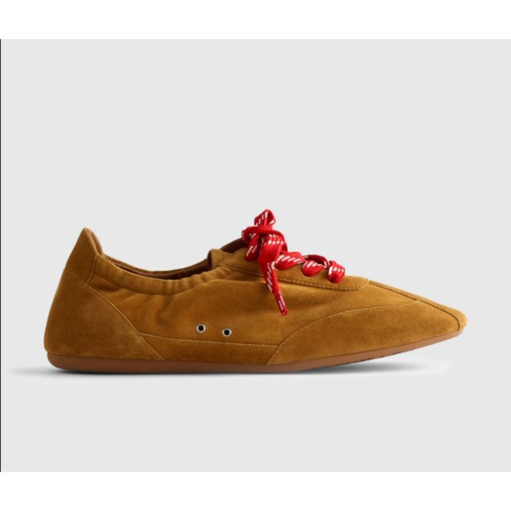 NEW Madewell The Greta Ballet Sneaker 100% Suede Sand Dune Size 8